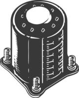 ai gerado silhueta capacitor solteiro eletrônico componente Preto cor só vetor