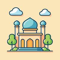 mão desenhado mesquita Projeto Ramadã kareem ilustração vetor fundo