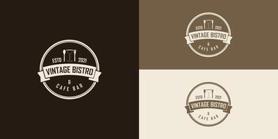 clássico vintage país emblema tipografia para ocidental Barra restaurante logotipo Projeto inspiração modelo. vintage bistro cafeteria e Barra logotipo dentro brilhante ouro cor isolado em múltiplo fundo cores vetor