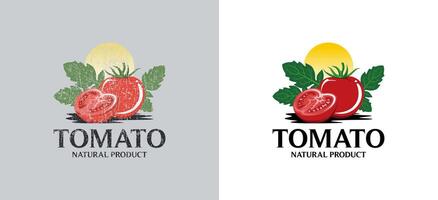 vintage e moderno vermelho tomate logotipo Projeto vetor