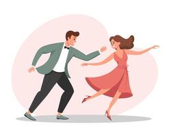 uma casal do uma homem e uma mulher estão dançando. ilustração dentro plano estilo, vetor