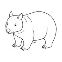 wombat coloração página para crianças. vetor