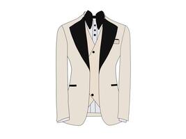 vetor ilustração do masculino smoking formal vestem dentro brilhante branco cor. a ilustração conceito Sediada em a formal fection do masculino roupas.