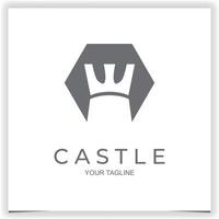 vetor hexágono castelo torre logotipo Projeto