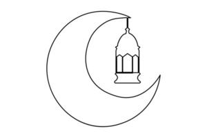 contínuo 1 linha desenhando Ramadã kareem símbolo. mesquita linha conceito. eid mubarak, eid fitr vetor minimalista Projeto islâmico mesquita esboço enfeite fundo.