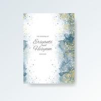 cartão de convite de casamento em aquarela. aquarela de cartão de casamento lindo com esguicho. vetor