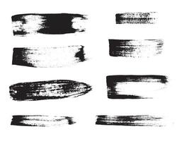 tinta escova acidente vascular encefálico coleção. artístico sujo Preto pintura mão fez criativo escova acidente vascular encefálico conjunto Eu vetor