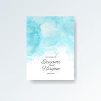 cartão de convite de casamento em aquarela. aquarela de cartão de casamento lindo com esguicho. vetor