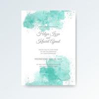 cartão de convite de casamento em aquarela. aquarela de cartão de casamento lindo com esguicho. vetor