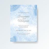 cartão de convite de casamento em aquarela. aquarela de cartão de casamento lindo com esguicho. vetor