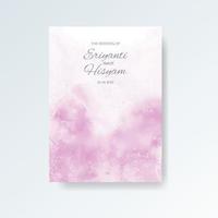 cartão de convite de casamento em aquarela. aquarela de cartão de casamento lindo com esguicho. vetor