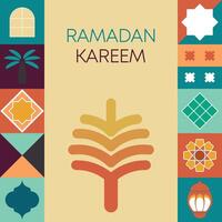 Ramadã kareem, islâmico cumprimento cartão modelo com Ramadã para papel de parede design, cartaz, meios de comunicação bandeira. vetor