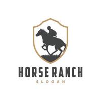 cavalo logotipo simples ilustração cavalo rancho modelo ocidental país vaqueiro retro vintage silhueta Projeto vetor