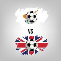 Unidos reino vs Chipre futebol corresponder. plano vetor futebol jogos Projeto ilustração conceito.