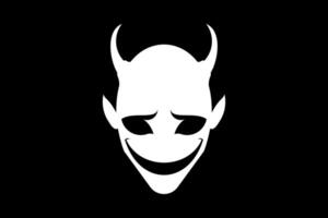 demônio mal sorrir face cabeça vetor logotipo Projeto