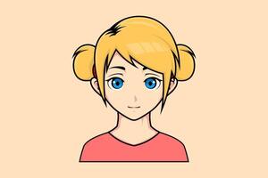 mascote personagem vetor ilustração do uma jovem mulher com uma lindo face