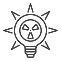 nuclear luz lâmpada vetor radiação ícone ou símbolo dentro esboço estilo