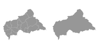 central africano república mapa com administrativo divisões. vetor ilustração.