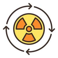 radiação placa com Setas; flechas vetor nuclear renovável energia colori ícone ou símbolo