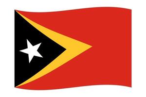 acenando a bandeira do país timor-leste. ilustração vetorial. vetor