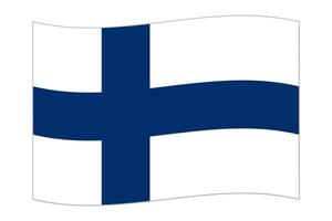 acenando a bandeira do país Finlândia. ilustração vetorial. vetor