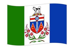 acenando bandeira do Yukon, província do Canadá. vetor ilustração.