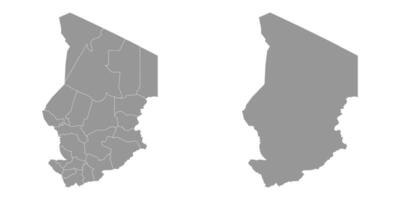 Chade mapa com administrativo divisões. vetor ilustração.