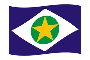 acenando bandeira do mato grosso. vetor ilustração.