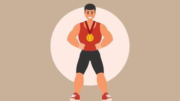 atleta exercite-se e ganhando uma concorrência vetor ilustração