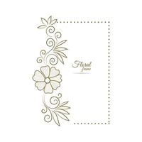 vintage cartão quadro, Armação com dourado floral enfeite fronteira isolado floral fundo vetor