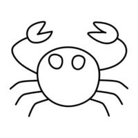 uma na moda Projeto ícone do caranguejo vetor