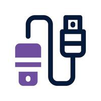 USB plugue ícone. vetor dual tom ícone para seu local na rede Internet, móvel, apresentação, e logotipo Projeto.