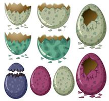 Padrões diferentes de ovos de dinossauro vetor