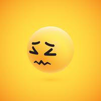 Lindo emoticon 3D amarelo alta detalhado para web, ilustração vetorial vetor