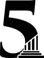 número 5 pilar lei logotipo vetor