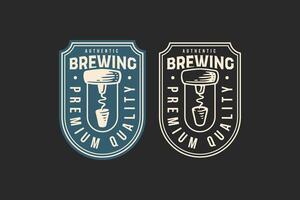 construir Cerveja com básico saca rolhas crachá logotipo gráfico para fermentação companhia menus, rótulos, sinais, cartazes ou marca identidade vetor