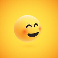 Lindo emoticon 3D amarelo alta detalhado para web, ilustração vetorial vetor