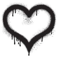 spray símbolo de coração grafite isolado no fundo branco. vetor