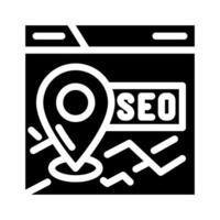 local seo glifo ícone vetor ilustração