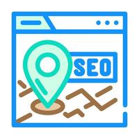 local seo cor ícone vetor ilustração