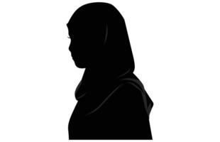 muçulmano mulher dentro hijab moda silhueta, mulher hijab silhueta vetor Projeto