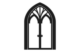 medieval porta silhuetas, arquitetônico tipo do arcos formas e formulários silhuetas, vetor