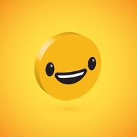 Emoticon de disco 3D alta detalhado amarelo, ilustração vetorial vetor