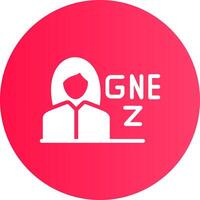 gen z fêmea criativo ícone Projeto vetor