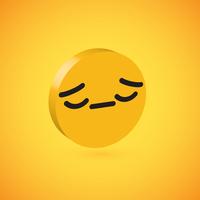 Emoticon de disco 3D alta detalhado amarelo, ilustração vetorial vetor