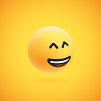 Lindo emoticon 3D amarelo alta detalhado para web, ilustração vetorial vetor