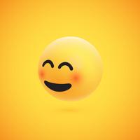 Lindo emoticon 3D amarelo alta detalhado para web, ilustração vetorial vetor