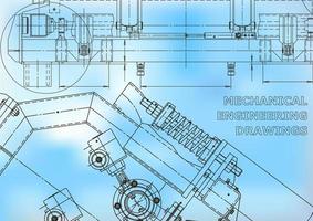 projeto. ilustração em vetor engenharia. capa, panfleto, banner, plano de fundo. desenhos de fabricação de instrumentos. desenho de engenharia mecânica. ilustrações técnicas