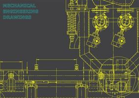 projeto. ilustração em vetor engenharia. capa, panfleto, banner, plano de fundo. desenhos de fabricação de instrumentos. desenho de engenharia mecânica. ilustrações técnicas