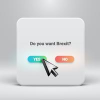 Cartão de pergunta para Brexit com botões sim-não, ilustração vetorial vetor